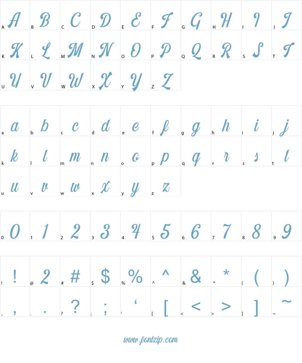Harlend Demo Font Character